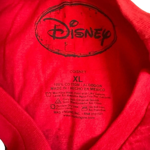 Disney Red Micky Mouse All Over Face Print Short Sleeve T-Shirt XL - Picture 3 of 7